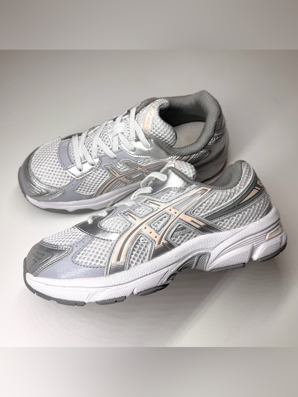 ASICS Kids Gel-1130 GS White Pearl Pink Silver Running Shoes Size-3 - Picture 8 of 9